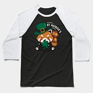 Red Panda Happy St Patrick's Day Baseball T-Shirt